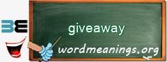 WordMeaning blackboard for giveaway